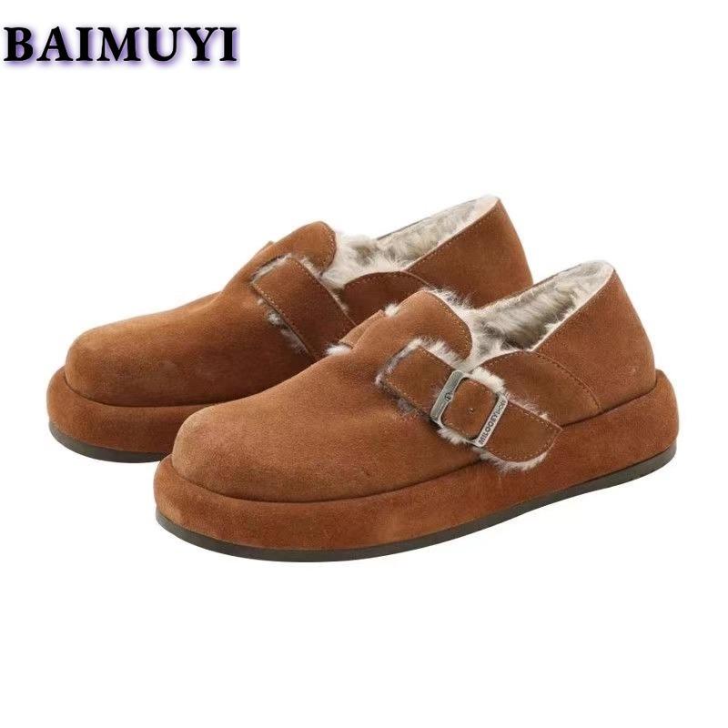 Замшевые туфли на плоской подошве, женские туфли, зимние новые короткие плюшевые теплые туфли 2025 года, новые трендовые модные зимние ботильоны, повседневные спортивные кроссовки