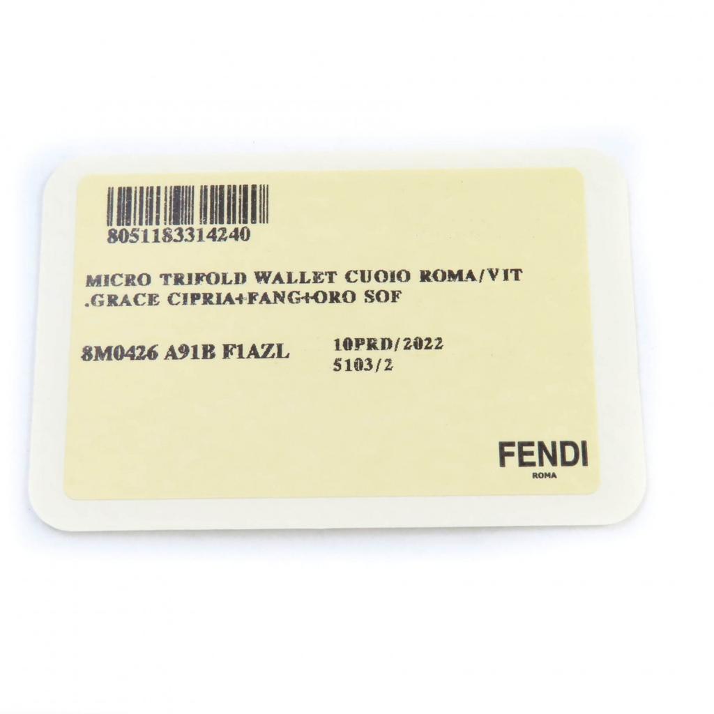 FENDI Tri-fold wallet Celeria Peekaboo Compact wallet pink leather Women 8M0426 Used