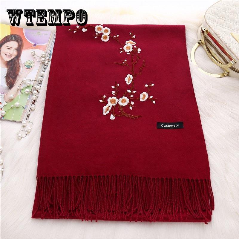 Hand-embroidered Scarf Women Increase All-match Keep Warm Long Shawl Outer Cape Soft Fabric Spring Autumn