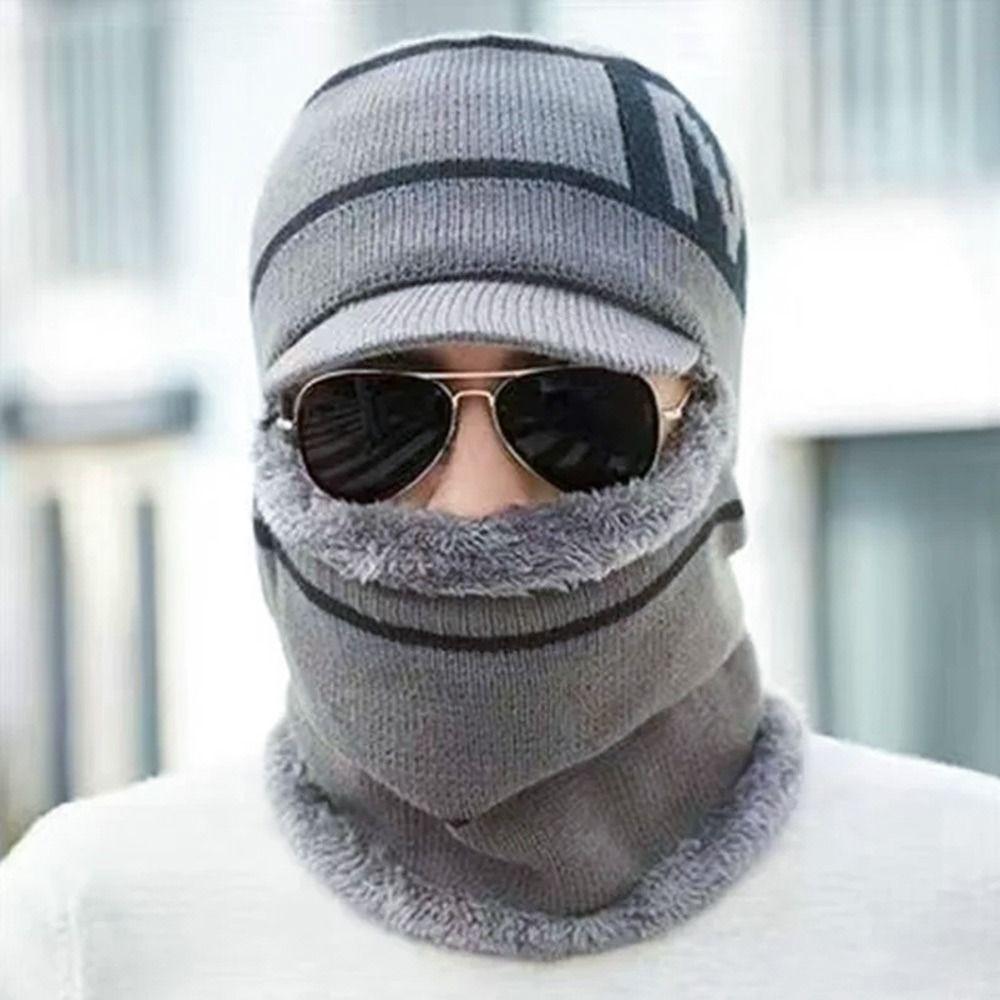 Fleece Beanie Hat Scarf Soft Balaclava Winter Neck Scarf Cap Outdoor