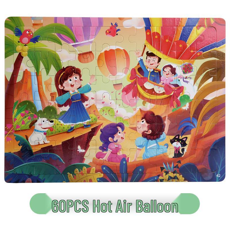 60-Piece Children's Cartoon Wooden Jigsaw Puzzle for Early Education