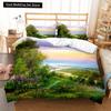 Oil Painting Landscape King Queen Duvet Cover Eiffel Tower Bedding Set Natural Scenery Quilt Cover Polyester Comforter Cover