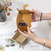 Лоток из искусственной кожи с милым котом, складная металлическая пряжка, водонепроницаемый большой вместительный настольный органайзер для монет, ключей, ткани, органайзер для хранения наушников, держатель