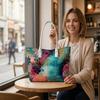 Bohemian Floral Print Stylish Casual Large Capacity Tote Bag for Women Daily Outdoor Use