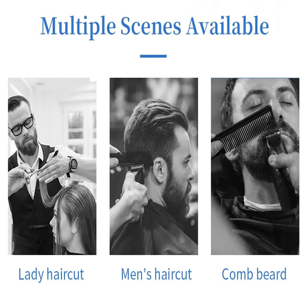 Salon Electroplated Hair Clipper Comb Set Hangable Design Hair Cleaning Neck Brush Ring Beard Brush Stylist Styling Comb Set