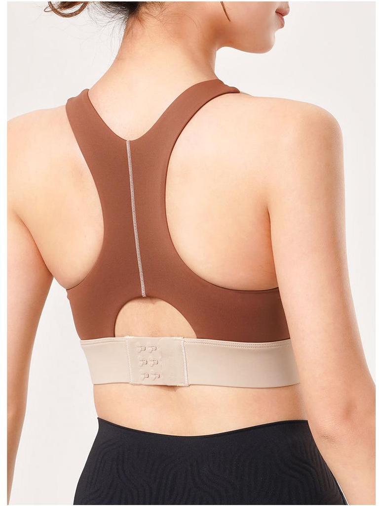 Осенне-зимний спортивный бюстгальтер колор-блок: Поддержка высокой интенсивности для бега и йоги