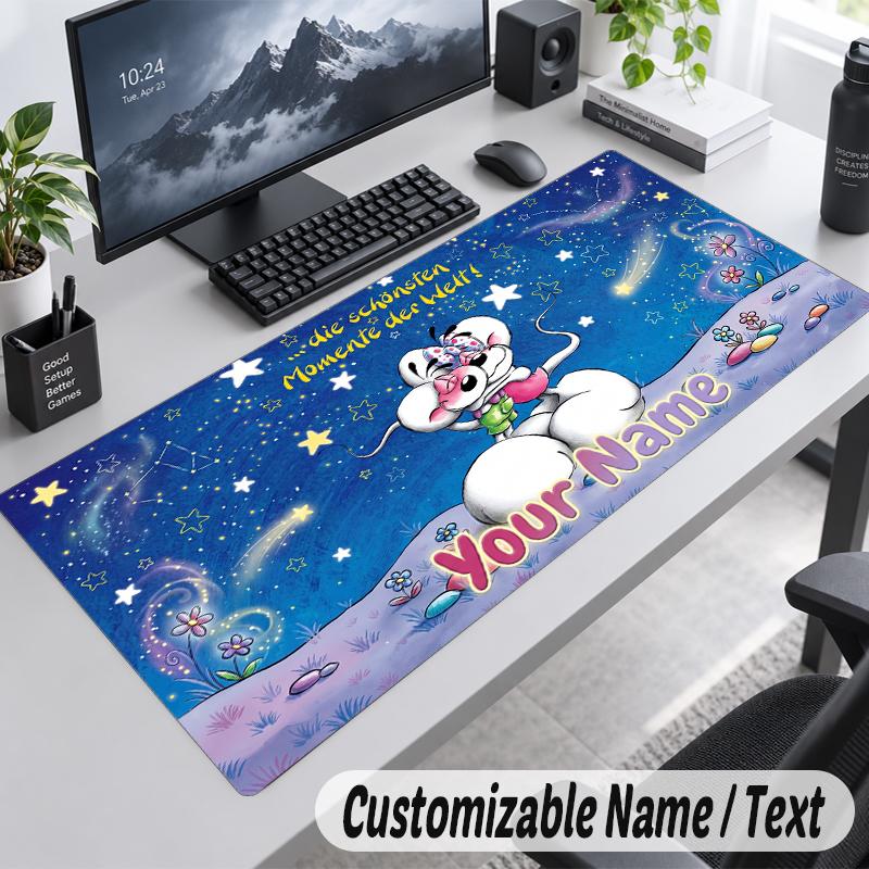 Custom Name Text Mouse Pad Diddl Personalized Desk Pad For Work And Gaming
