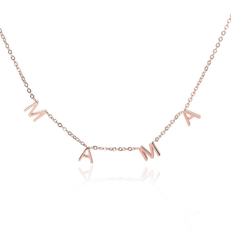 Ожерелье-цепочка с надписью "Мама" Простое ожерелье с покрытием Ювелирное украшение Регулируемый подарок на День матери