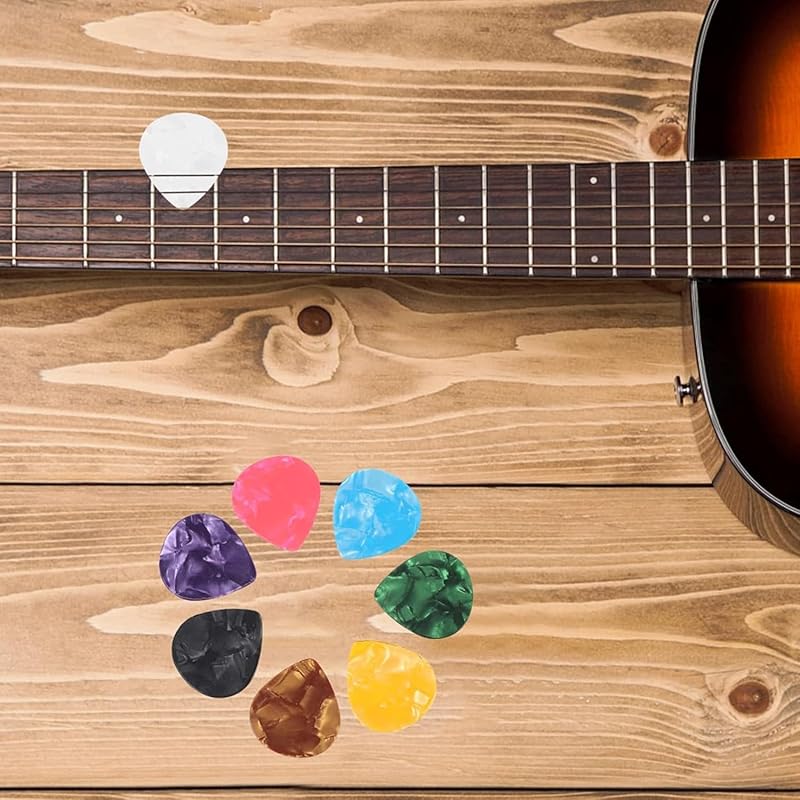 Набор из 15 медиаторов для гитары, толщина каждой 0,5 мм, 0,75 мм, 1,0 мм, 5 штук, цветной, случайный цвет, материал ячеек Ridori