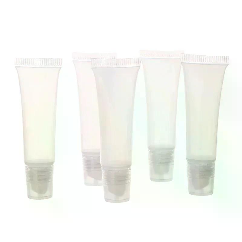 Clear 10pcs 5ml Empty Lip Gloss Tubes Lipstick Tube Balm Soft Makeup Squeeze Container Bottle For Home Use High Quality