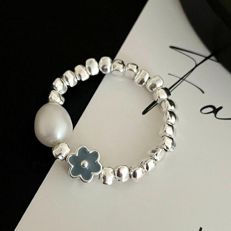 Кольцо Banyan Tree S925 Silver Blue Glaze Flower Pearl