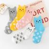 Breathable Medium Tube Socks Polyester Cotton Warm Knitting Socks New Winter Cat Paw Socks  Women