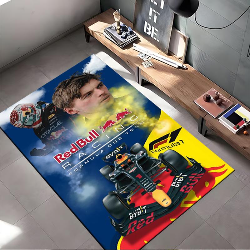 Спортивный ковер, Постер Макса Ферстаппена Red Bull F1 Голубое небо Дым, Декор для фанатской комнаты, Нескользящий коврик