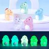 Adorable Glow-in-the-dark Dinosaur Resin Figures Colorful Cartoon Desk Accessories