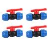 4 шт. ПЭ Прямой шаровой кран Запорный клапан Дом Сад Трубопроводная арматура Аксессуары 3/4 дюйма