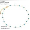 Ожерелье из нержавеющей стали с глазурованными бусинами и кристаллами, милое бирюзовое ожерелье из натурального камня, цепочка на шею, индивидуальная премиальная цепочка для ключицы