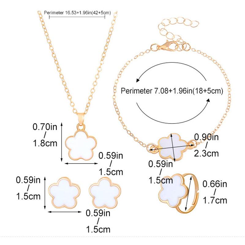 4 шт. Lucky Clover модные пять цветов из нержавеющей стали Fritillaria браслет ожерелье кольцо серьги комплект женских ювелирных изделий