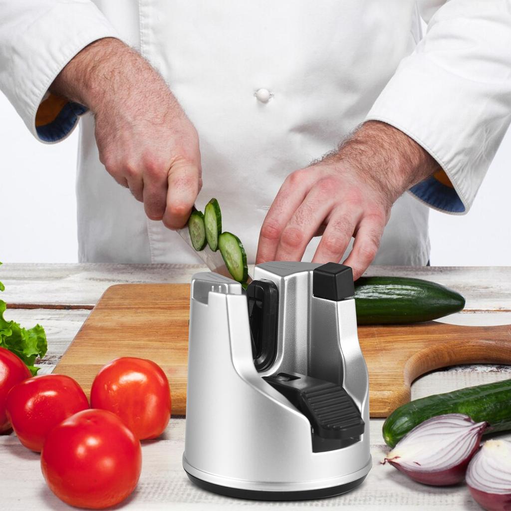 3-в-1 точилка для ножей из вольфрамовой стали, ручная кухонная точилка с присоской, полировальный стержень