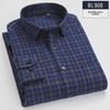 Men's Pure Cotton Plaid Long Sleeve Shirt - Large Size