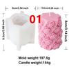 3D Relief Leaf Rose Cylinder Bee Silicone Mold DIY Valentine's Day Romantic Fragrance Candle Plaster Resin Craft Home Decor