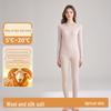 Women's Thermal Underwear Set 2024: Antibacterial, Seamless, Heated, Velvet-Lined, Thick Winter Base Layer with Top and Bottom.