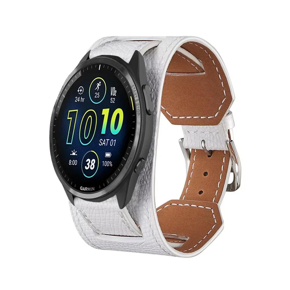 Кожаный ремешок 20 мм 22 мм для Garmin Forerunner 265 255 965 955 55 245 165 745 Браслет Garmin Vivoactive 5 4/Vivomove Trend