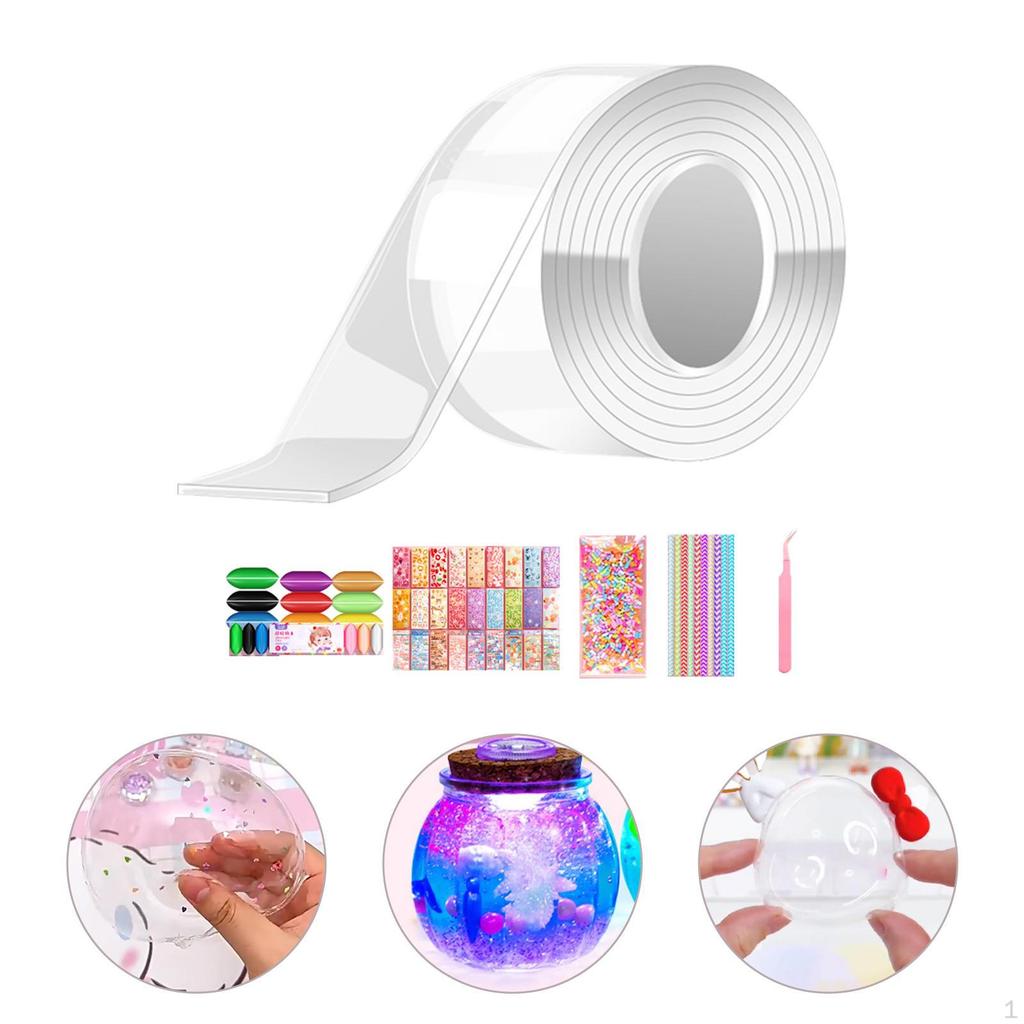 Bubble Balloons Blowing Double Sided Tape Strong with Straws Sticky Sensory Toy Clear Color for
