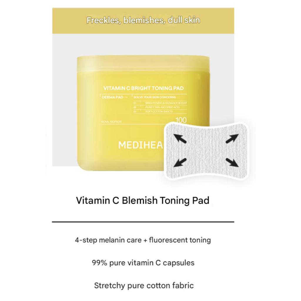 [Mediheal] Vitamin Bright Toning Pad 100ea + Refill 100ea