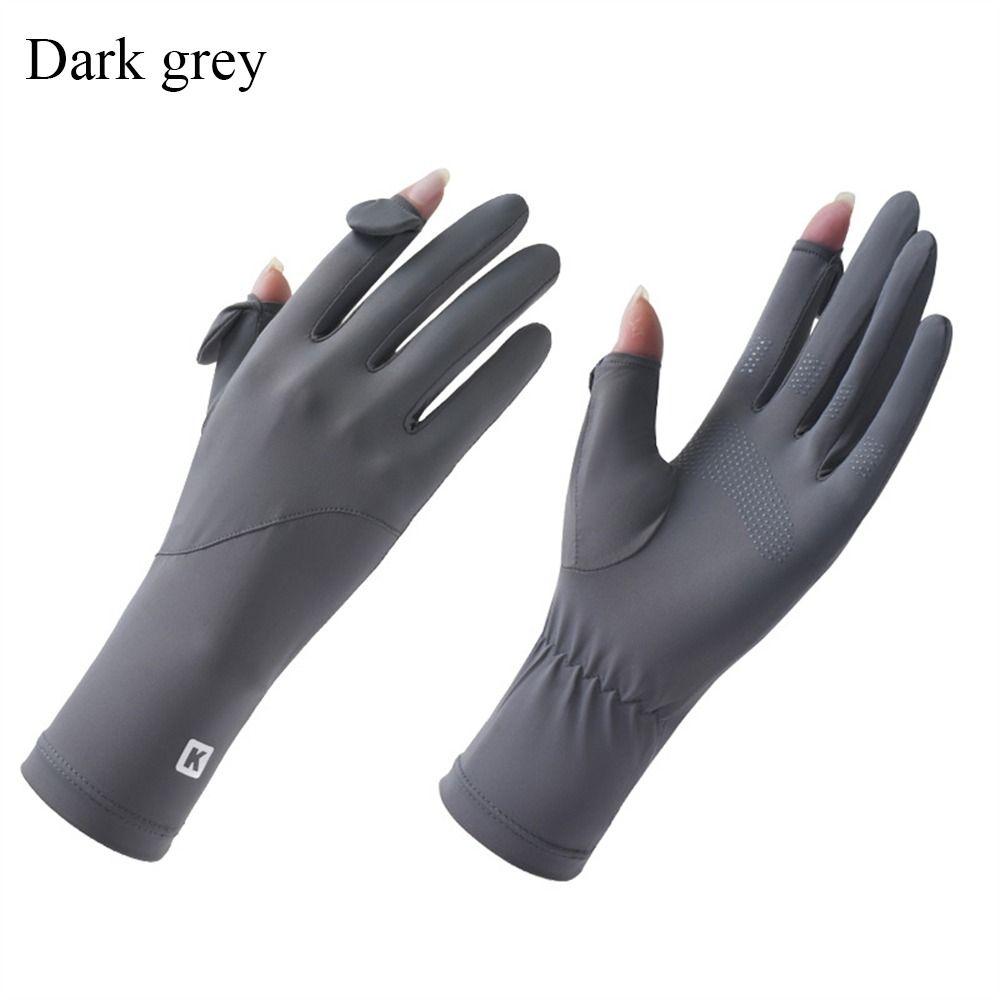 Солнцезащитные перчатки из ледяного шелка, тонкие варежки с защитой от УФ-лучей, модные перчатки для велоспорта и вождения, женские и для девочек