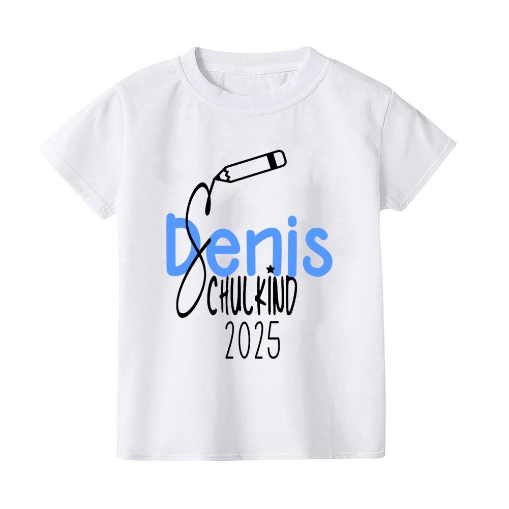 Персонализированная футболка для школьника Рубашка для первого дня в школе школьника с именем Подарок на первый день в школе Имя