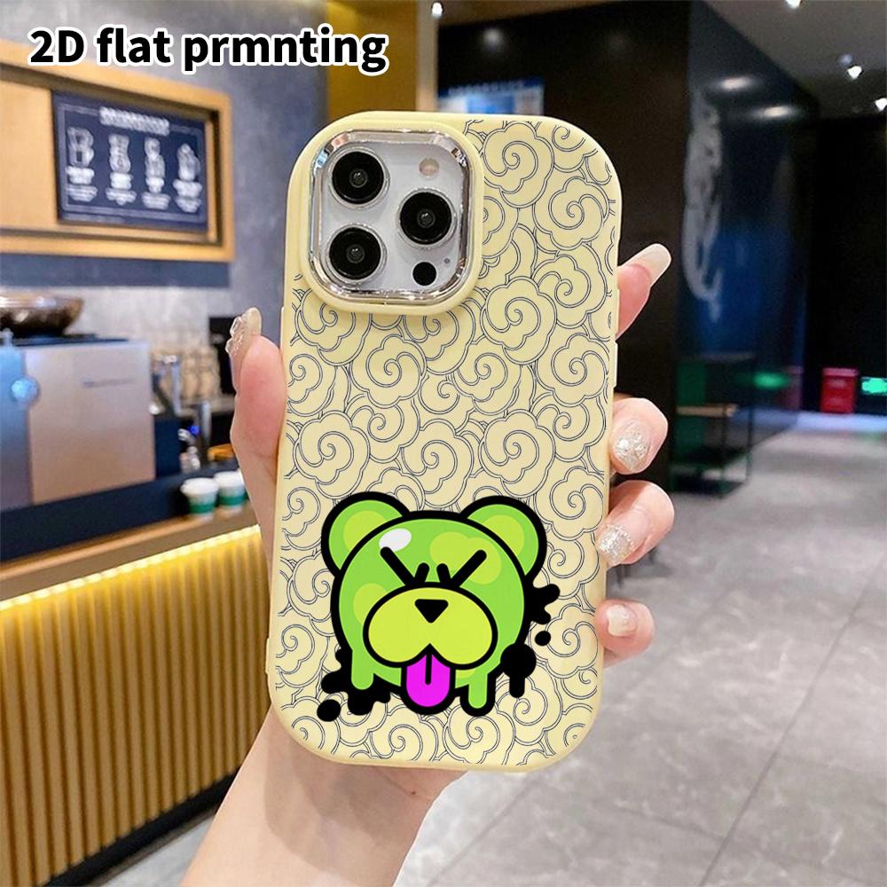 Phone Case: 2D flat design suitable for iPhone 18 17 16 15 14 13 Pro, couple style, doodle bear, Christmas and Halloween gifts