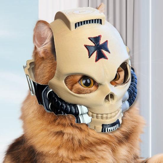 Кошачий шлем, кошачий череп, боевой шлем, регулируемая кошачья шляпа для косплея, для фотосессий, аксессуар для костюма на Хэллоуин