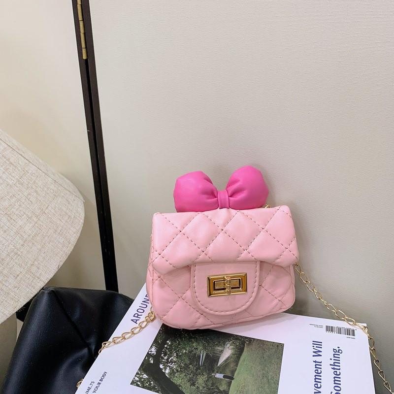 Solid Bow Color Unisex Crossbody Bag Butterfly Decoration Breathable Kids Fabric