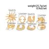 Ingemark 8Pcs/Set Boho Flower Scallop Open Rings for Women Summer Vintage Starfish Adjustable Knuckle Joint Rings Couple Jewelry