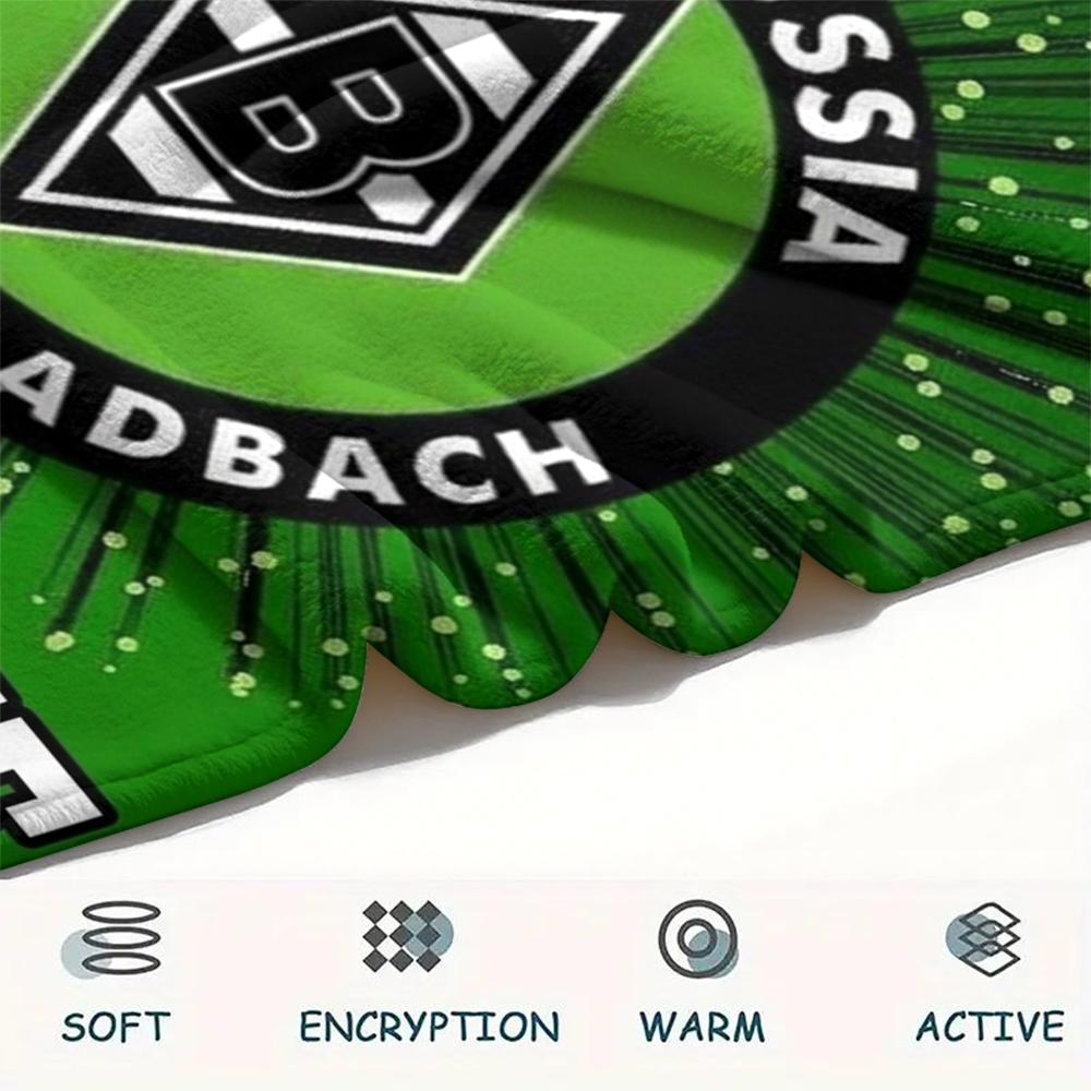 1PC Custom Name Vfl Gladbach Patterned Flannel Blanket Suitable For All Seasons for Home Decor Warmth and Comfort Gifts Holiday Present