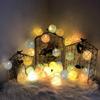 Round Cotton Ball String Lights - Christmas Holiday Decoration, Bedroom Fairy Lights, Flashing Starry Sky