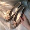 Нишевый дизайн туфли на плоской подошве с сухой розой женские весенне-осенние ретро новые китайские туфли-балетки с розой вечерний бриз