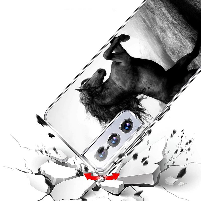 Horse Great Beauty Galloping Phone Case For Samsung Galaxy S24 S25 Edge S26 Ultra S23 S22 S21 Plus S20 FE + Personalized Print C