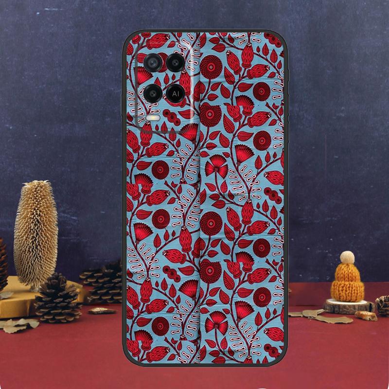 Ткань с африканским восковым рисунком для чехла OPPO A17 A77 A58 A78 A98 A15 A5 A9 A96 A76 A16 A54 A74 A94 A52 A72 A79 A57S A53S