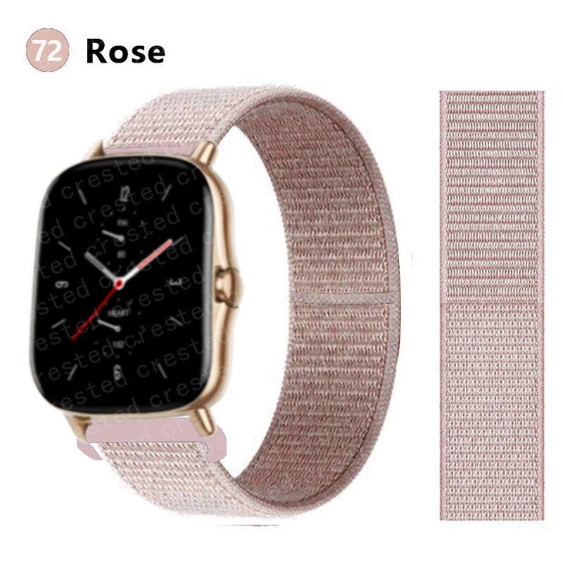 Нейлоновый ремешок 20 мм/22 мм для Amazfit GTS/2/2e/GTS2 Mini/GTR 42 мм/47 мм/GTR2/2e/stratos 2/3, спортивный ремень с петлей, браслет, ремешок Amazfit bip