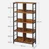 Shelf, Shelf Unit, 4-tier Shelves, Storage Shelf, for Office, Living Room, Bedroom, 80 X 33 X 149 Cm, Industrial, Rust