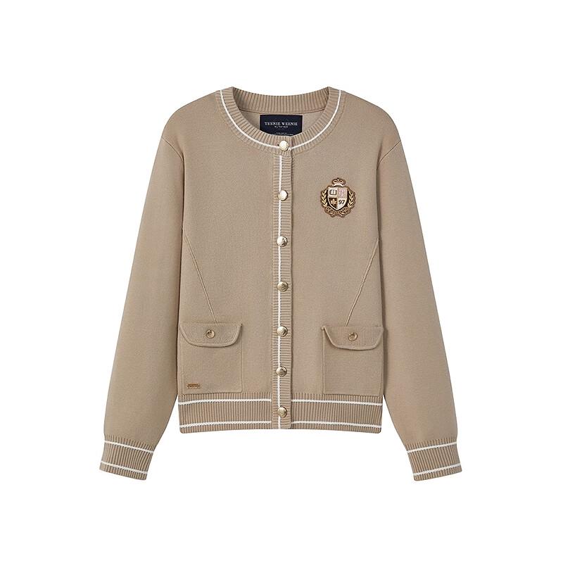 Teenie Weenie Women's 2025 Fall Color-Block Round Neck Knit Sweater