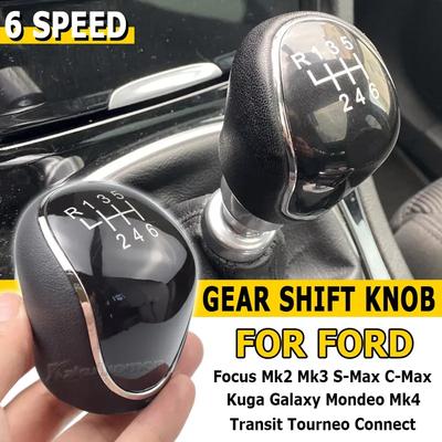 6-ступенчатая кожаная ручка переключения передач для Ford S-Max C-Max Kuga Galaxy Mondeo 4 Mk4 Transit Tourneo Connect Focus Автоаксессуары