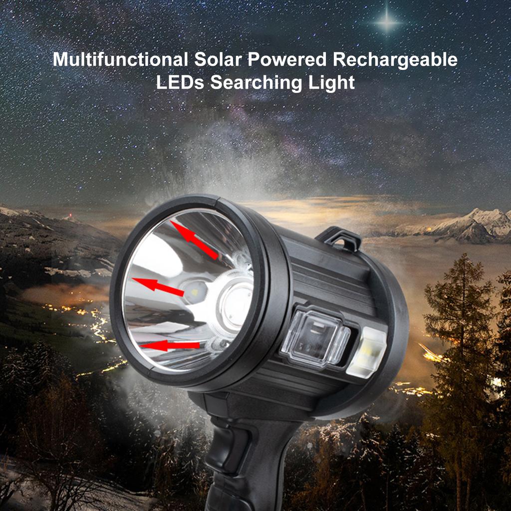 Multifunctional Solar Powered Rechargeable LEDs Searching Light Outdoor Camping Lamp Main Light &