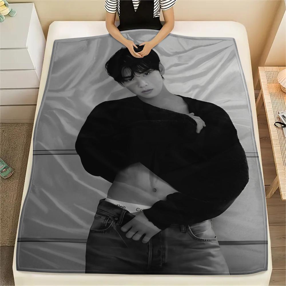 1 шт. Фланелевое одеяло с принтом Ча Ыну, Высокое качество, Для всех сезонов, Декор для дома, Тепло и уют, Идеально для рождественских подарков