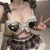 Sex underwear Sexy plaid JK sailor uniform split suit Pure desire pleated skirt