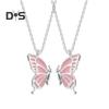 2Pcs/Set Friendship Necklace Meaningful Bright Luster Adjustable Extension Chain Decoration Gift Best Friend BFF Sister Butterfly Pendant Necklace