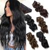 Wig Piece With 4 Clips Hair Fishing Linewave Curling Hair Extension Piece Female Long Curly Hair Long Straight Hair Extension