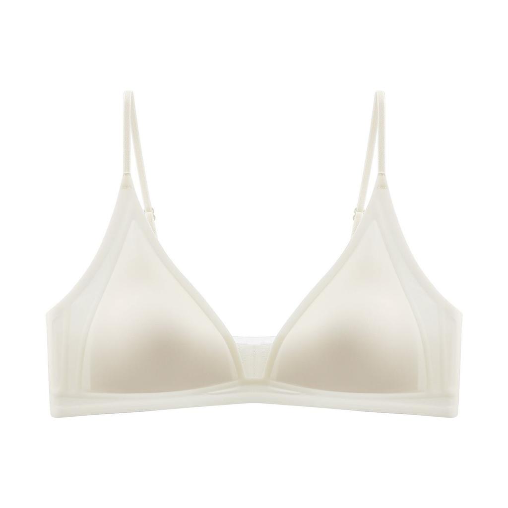 French deep V triangle cup seamless chest breathable comfortable pure desire sexy top bra cover