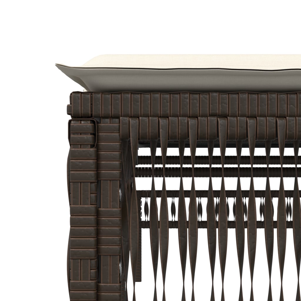 2 Piece Sun Lounger Set with Table Brown Poly Rattan